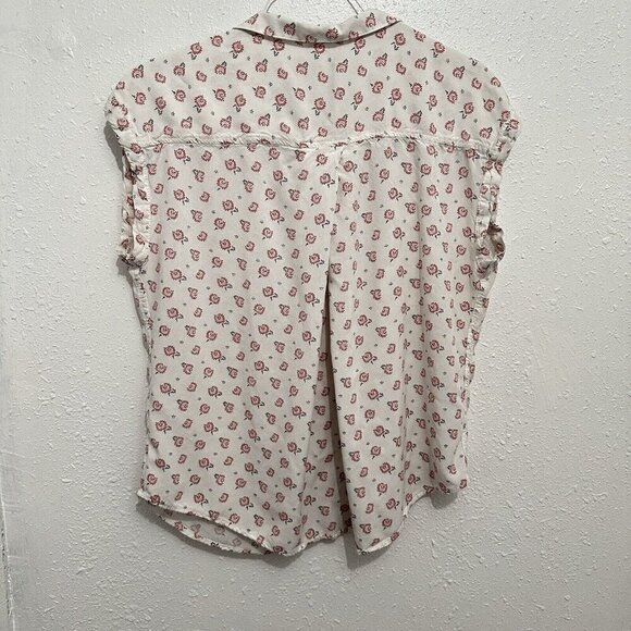 Jachs Girlfriend Womens Top Floral Print Button Front Collared Size XXL Casual - Picture 7 of 9